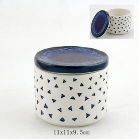 Deko-Box aus Keramik-Schmuckstück mit Halbedelstein-Deckel