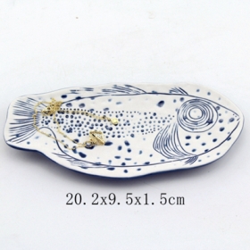weißer Keramik Fisch Schmuck Teller Stifthalter