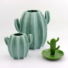 kleine Keramik Kaktus Tischvase
