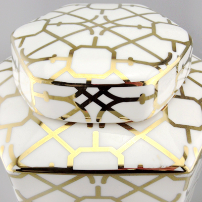 gold ceramic decorative canister