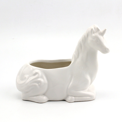 white ceramic unicorn planter factories