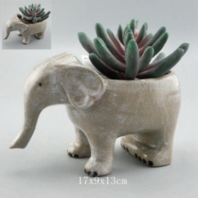 Ceramic Hand Painted Elephant Pot