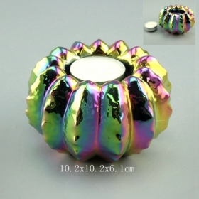 Rainbow Plating Ceramic Candle Holder