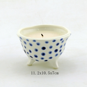 Keramik blau dotty Kerzenhalter