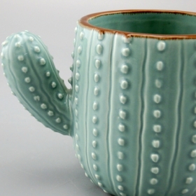 Grüner Keramik Kaktus Becher Hersteller