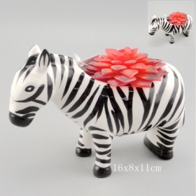 Mini Ceramic Zebra Planter