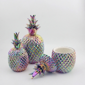 Keramik-Ananas-Box mit Regenbogenbeschichtung