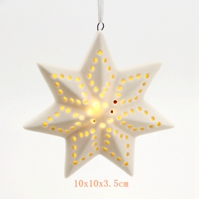 Ceramic christmas tree star hanging led light