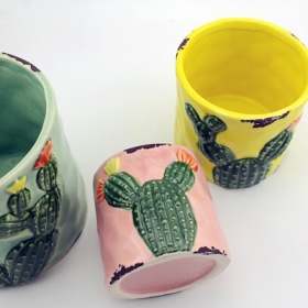 Cactus Shaped Ceramic Planter