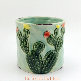 Keramik Kaktus Pflanztopf 3er Set
