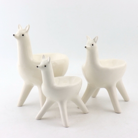 From China Ceramic White Llama Planter