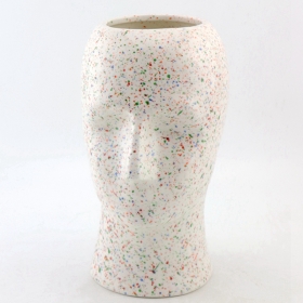 weißes Gesicht Vase Terrazzo-Finish